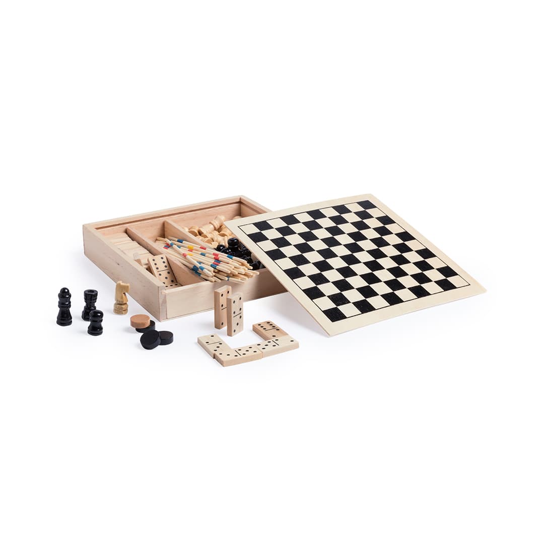 Conjunto de jogos em madeira Conjunto de jogos em madeira