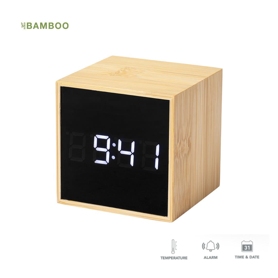 Relógio Quadrado Bambu Relógio Quadrado Bambu