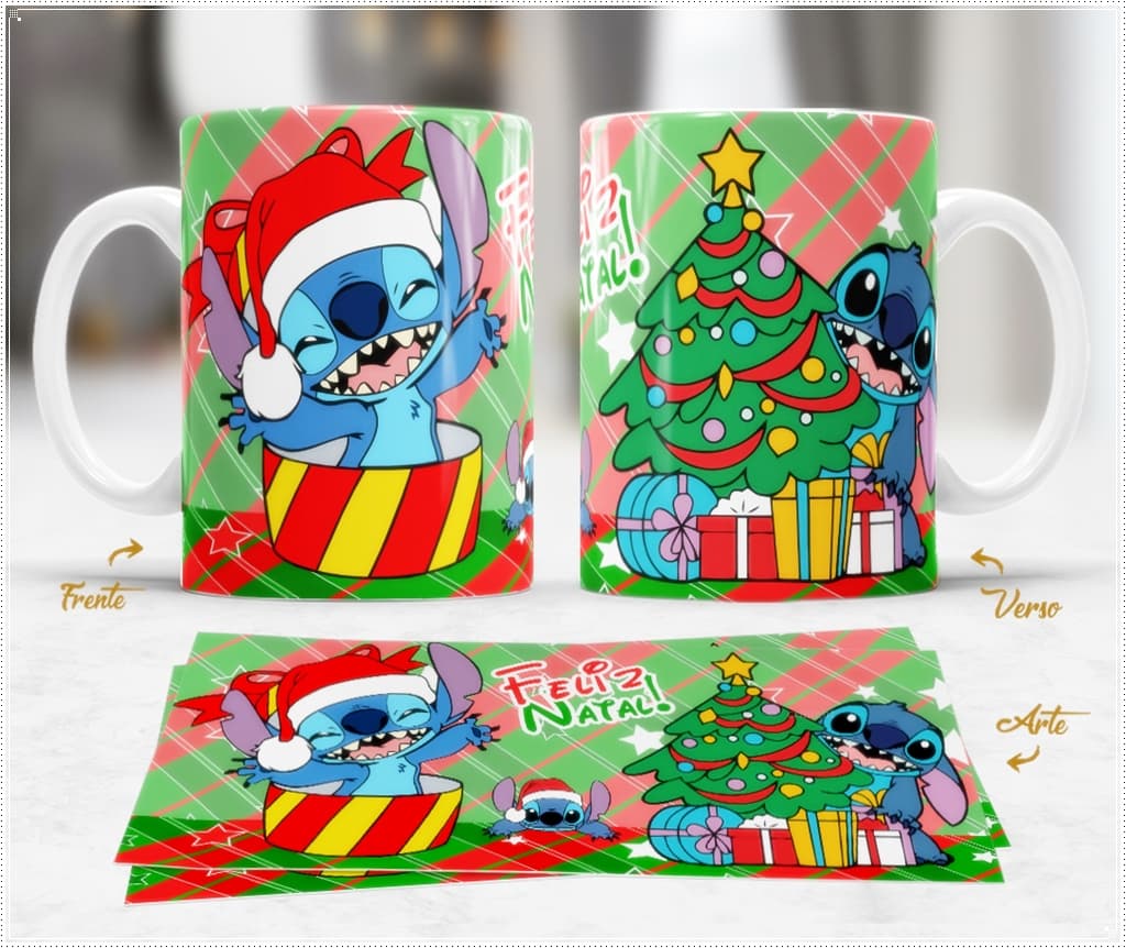 Caneca de Natal Stitch - 001 Caneca de Natal Stitch - 001