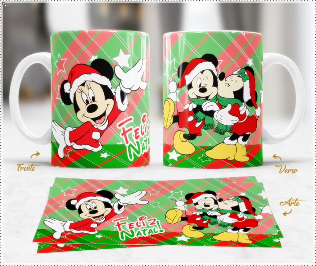 Caneca de Natal Mickey e Minnie - 002 Caneca de Natal Mickey e Minnie - 002
