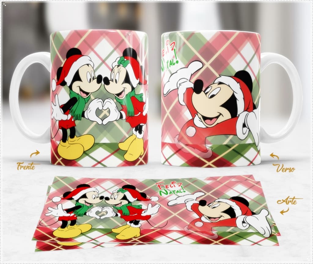 Caneca de Natal Mickey e Minnie - 003 Caneca de Natal Mickey e Minnie - 003