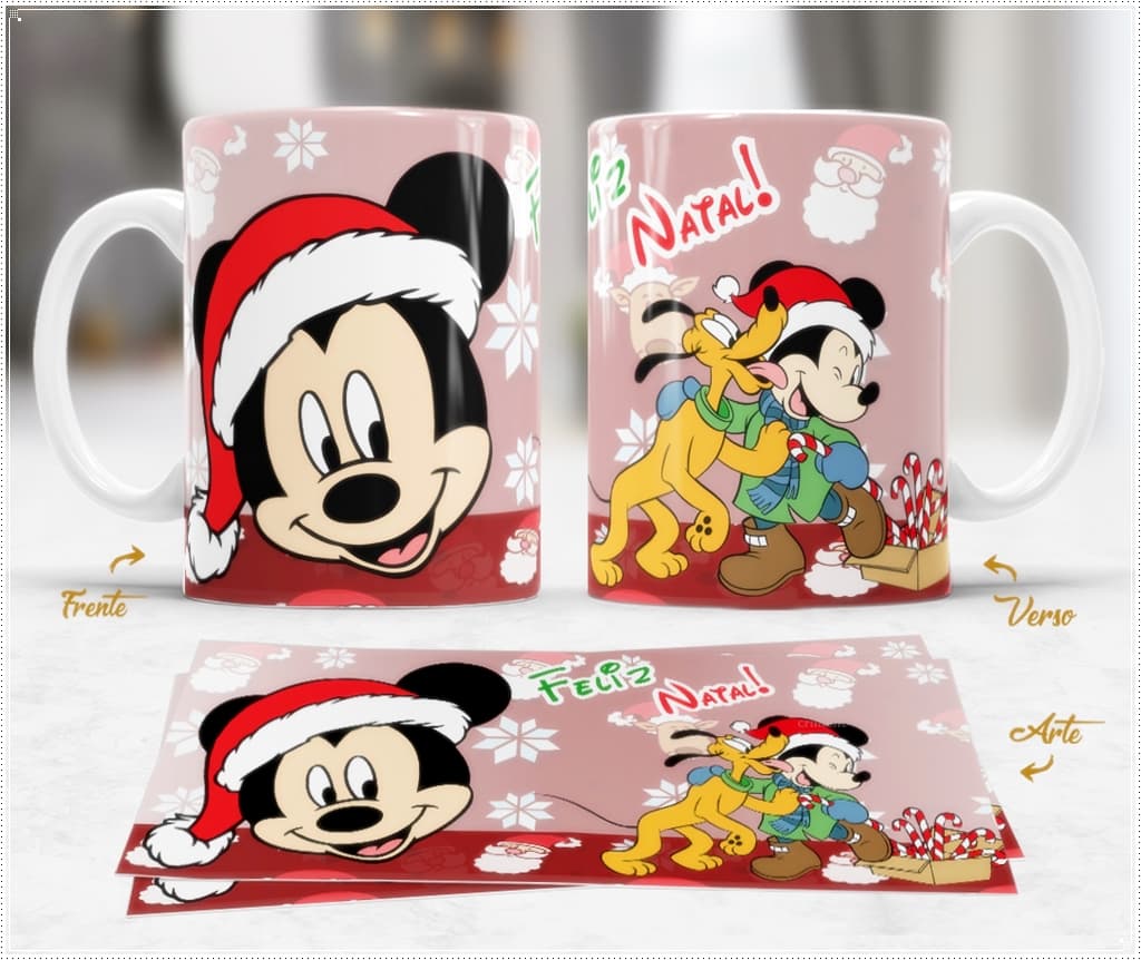 Caneca de Natal Mickey e Amigos - 005 Caneca de Natal Mickey e Amigos - 005
