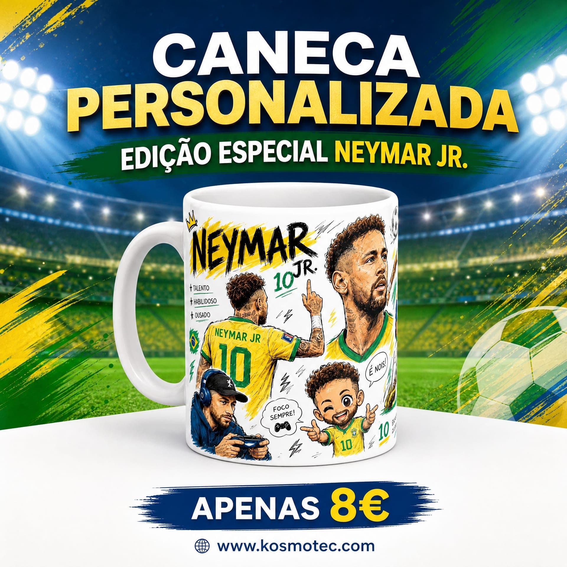 Caneca Personalizada Edição Especial Neymar Jr.
